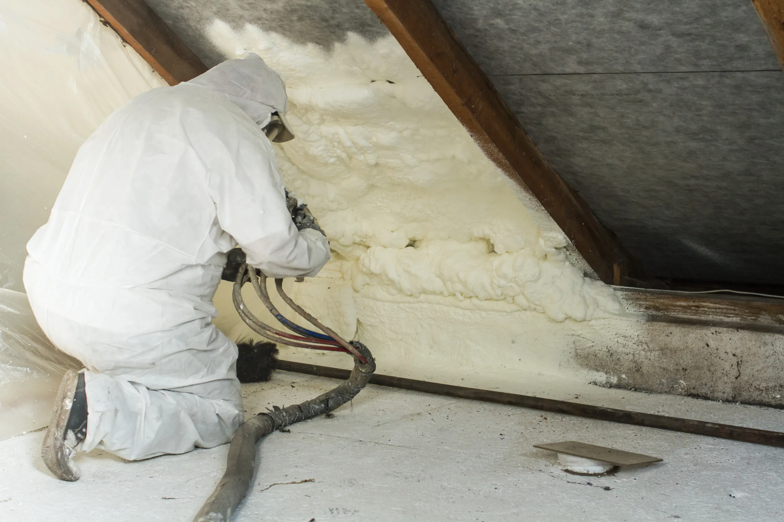 spray foam without demage
